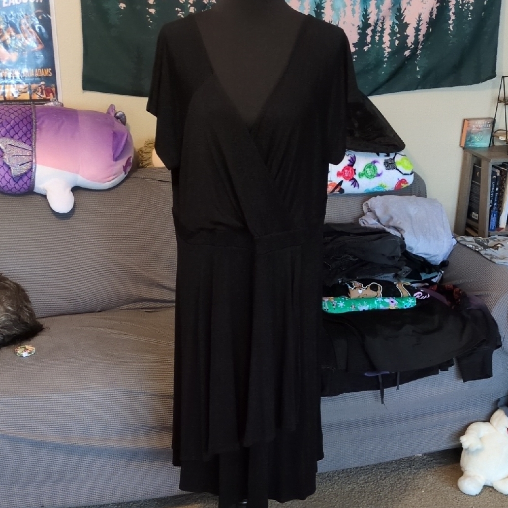 Torrid Black Super Soft Faux Wrap Dress 3X
